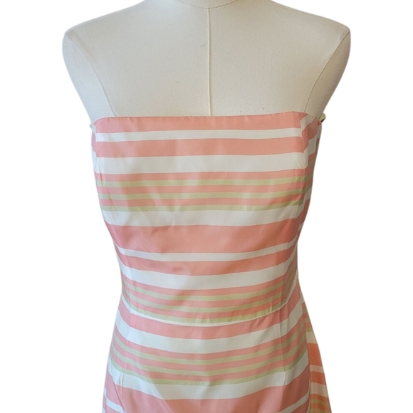 Kathlin Argiro Atelier Pink Striped Strapless Long Dress Size 10 - Picture 2 of 6